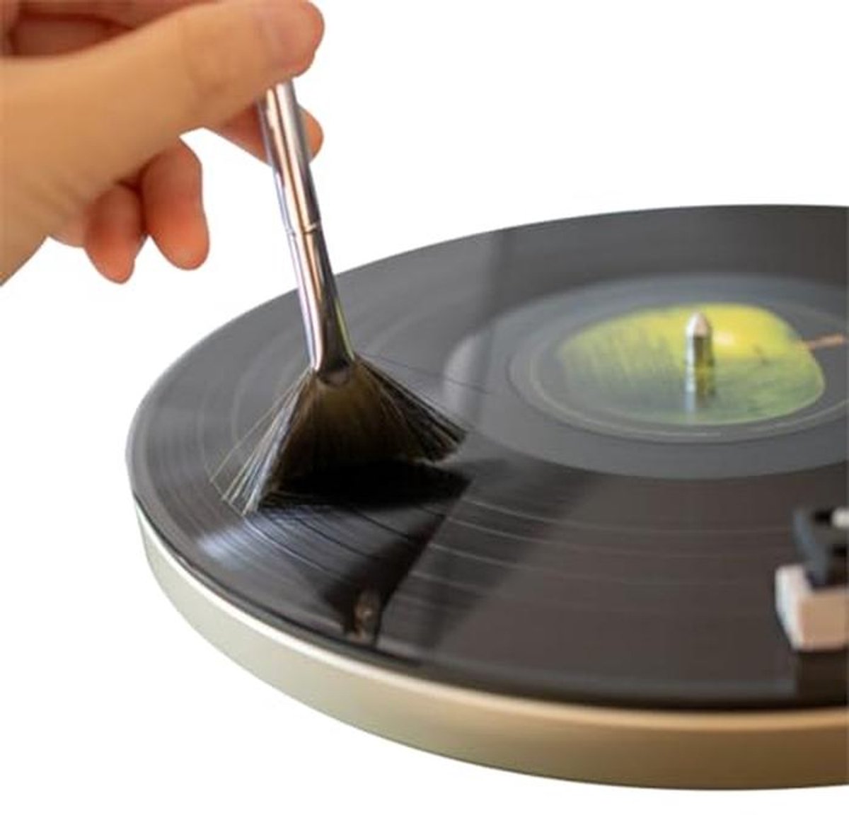 Anti-statische DUAL-ACTION reinigingsborstel voor vinylplaten en stylus