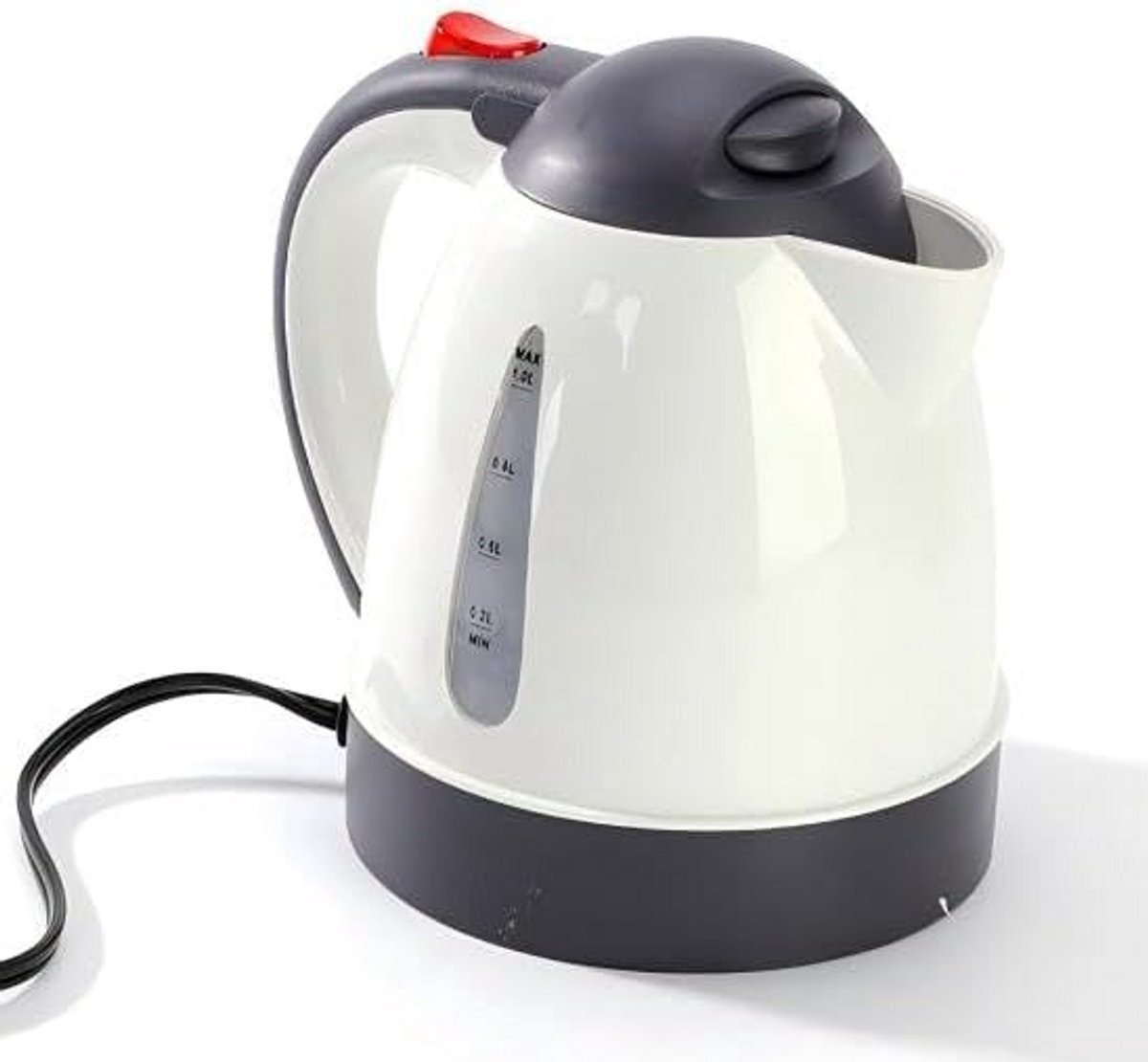 250W draagbare elektrische waterkoker voor in de auto, verwarmd water, thee en koffie, automatische uitschakeling voor roadtrips, 1000 ml, beige