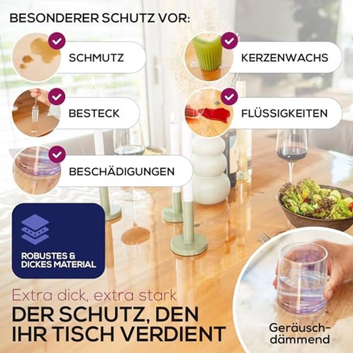 Transparant Tafelkleed 2mm met Afgeschuinde Rand - Ideal als Tafelbescherming
