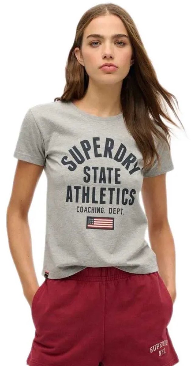 Superdry Athletic Graphic Slim T-shirt Dames T-shirts Grijs