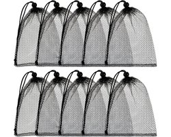 Set van 10 gaaszakjes met trekkoord - Grote nylon waszakken van gaas - Te gebruiken als cadeauzakjes, vaatwaszakjes - Met schuifbaar trekkoord - Geschikt voor keuken, sieraden, huwelijksgeschenken, huishoudelijke artikelen (30 x 40 cm)