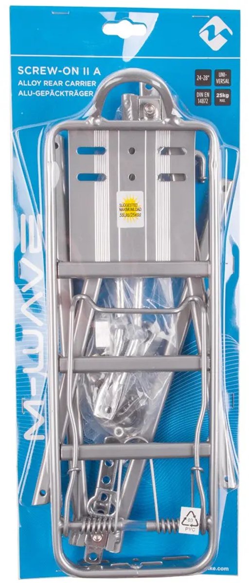 M-Wave Universele aluminium bagagedrager - afneembare zijdelen - zilver - 24/26/28 inch van M-Wave — afbeelding 2