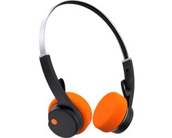 MONDO Draadloze Hoofdtelefoon - On-Ear - Bluetooth 5.3 - Hoofdtelefoon - RETRO - Zwart Oranje