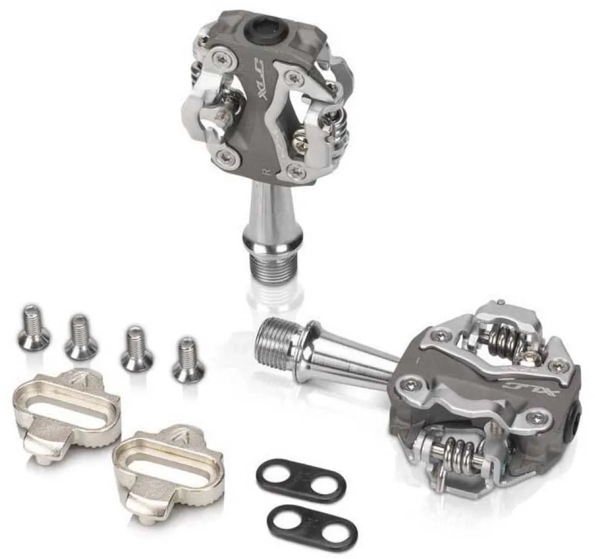 XLC ATB PD-S15 – Fietspedalen MTB & Gravel – SPD – 9/16" – Aluminium – Grijs & Zilver