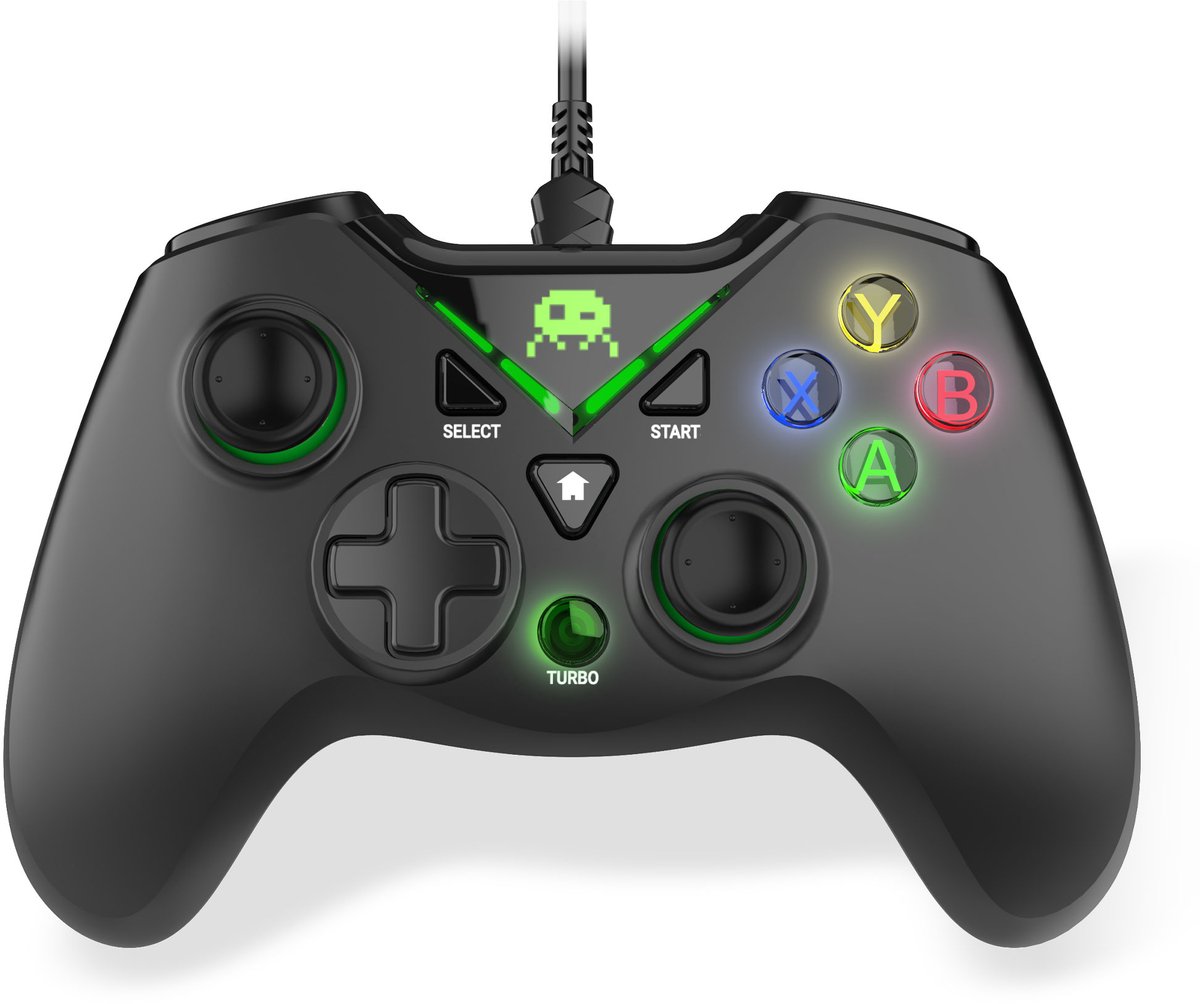 Freaks and Geeks Bedrade Controller - Ergonomische Triggers - Vibratie - Turbo Functie - Zwart - PC