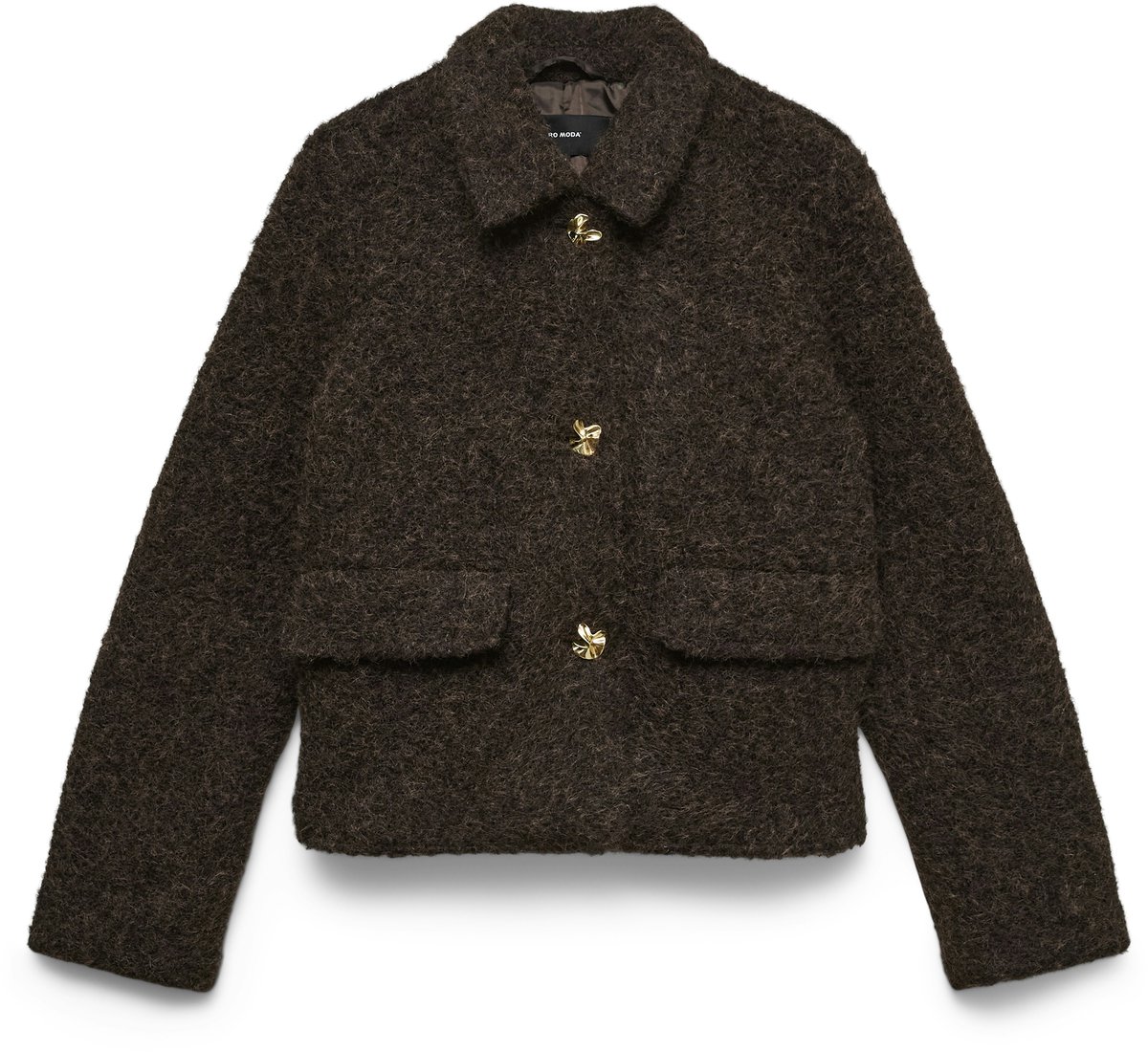 Vero Moda Jas Vmelenaholly Short Jacket Boo 10347892 Chocolate Torte/melange Dames Maat - M