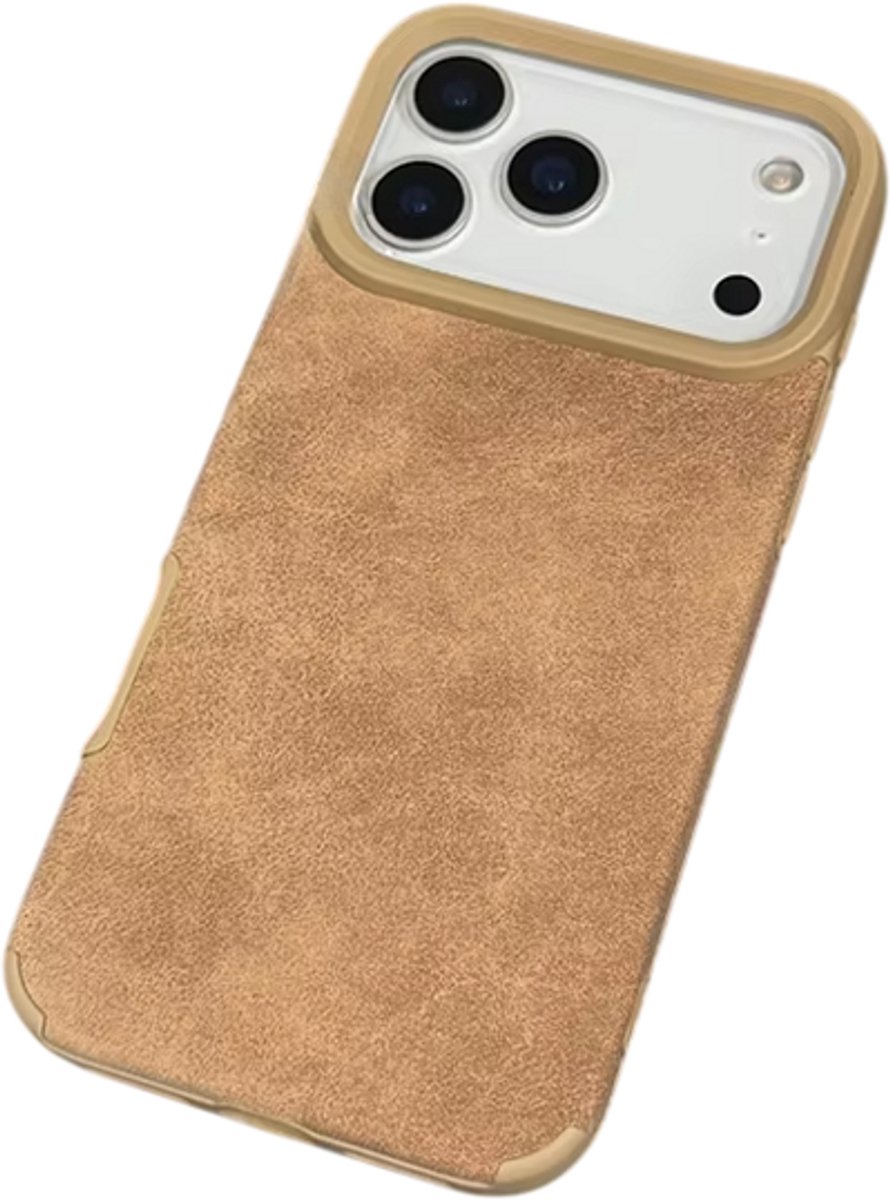 Luxe Matte Kunstleren Telefoonhoes – Geschikt voor iPhone 17 pro– Zachte Faux Leather Beschermhoes met Slank Design, Premium Uitstraling & Dagelijkse Bescherming
