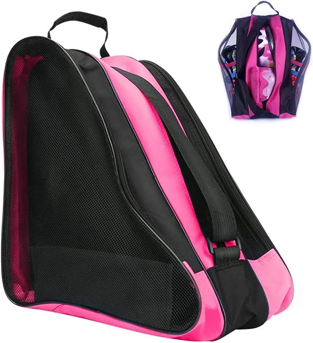 Opbergtas voor skateschoenen en rolschaatsen – Draagtas voor dames, heren en kinderen – Roze
