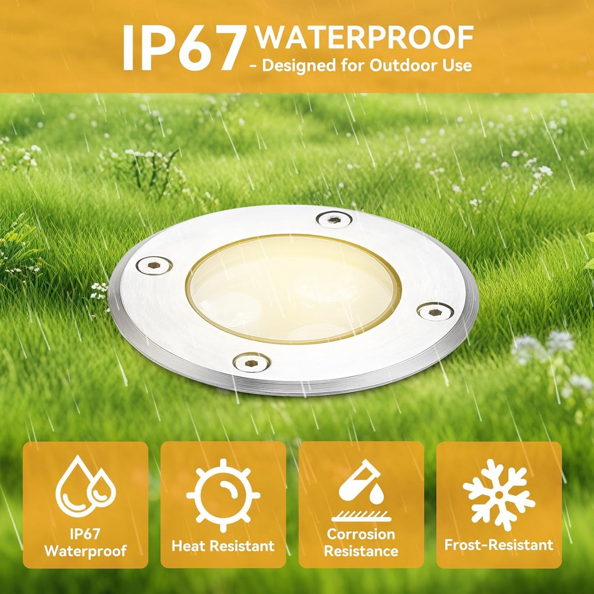Inbouwspot voor Buiten - LED Verlichting, 3W, IP67, 280 Lumen, 3000K