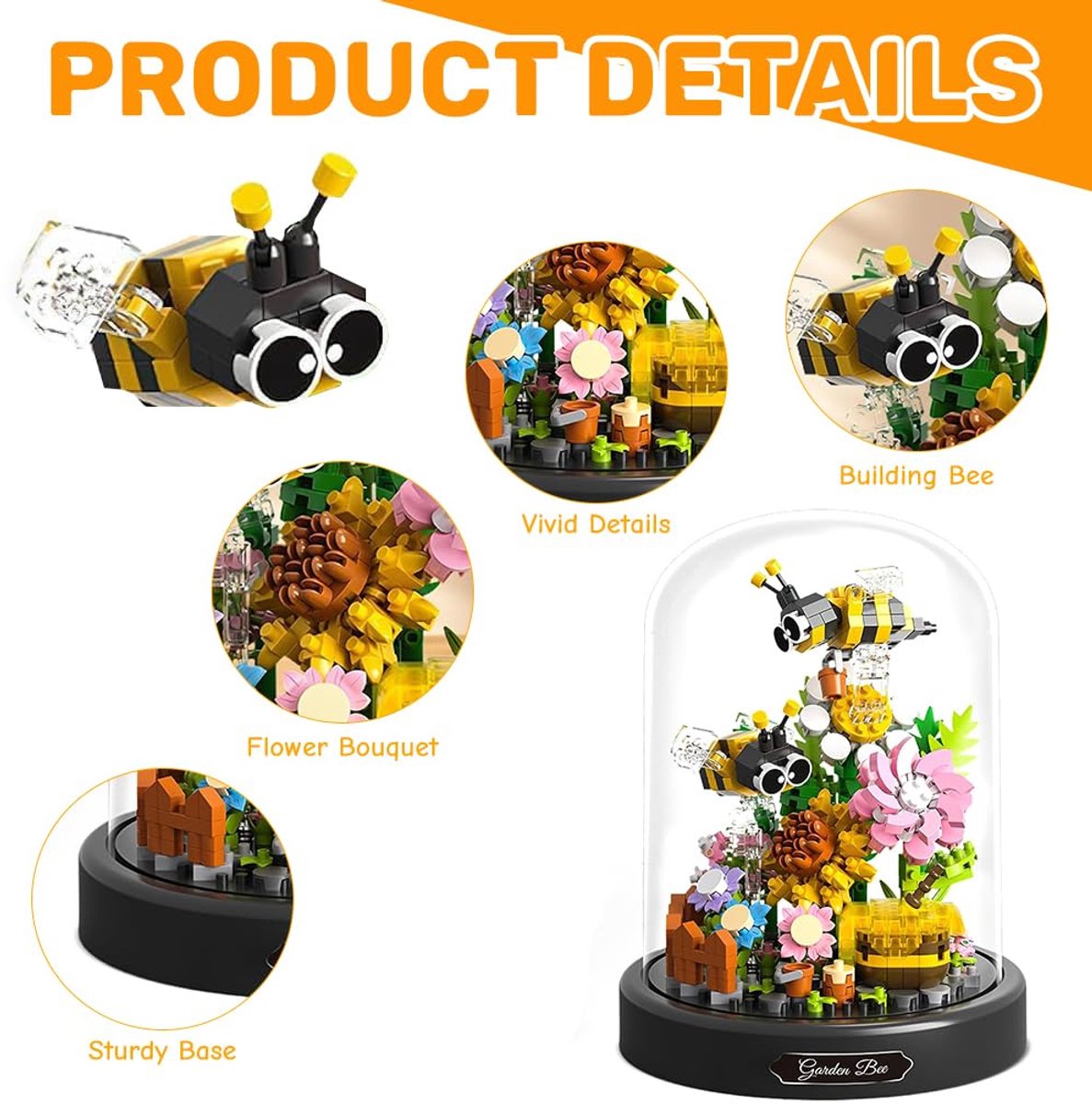 Namajunas - Mini Kunstbloemen Boeket - Bloemenboeket in Stolp - Bouwsets Volwassenen - Botanical Flowers Collection - Botanical Bloemen - Bouwsets - Niet geschikt voor LEGO - Bij - Decoratie voor Huis, Cadeau, Pasen, Moederdag — cadeau in Spellen & Speelgoed - foto 7