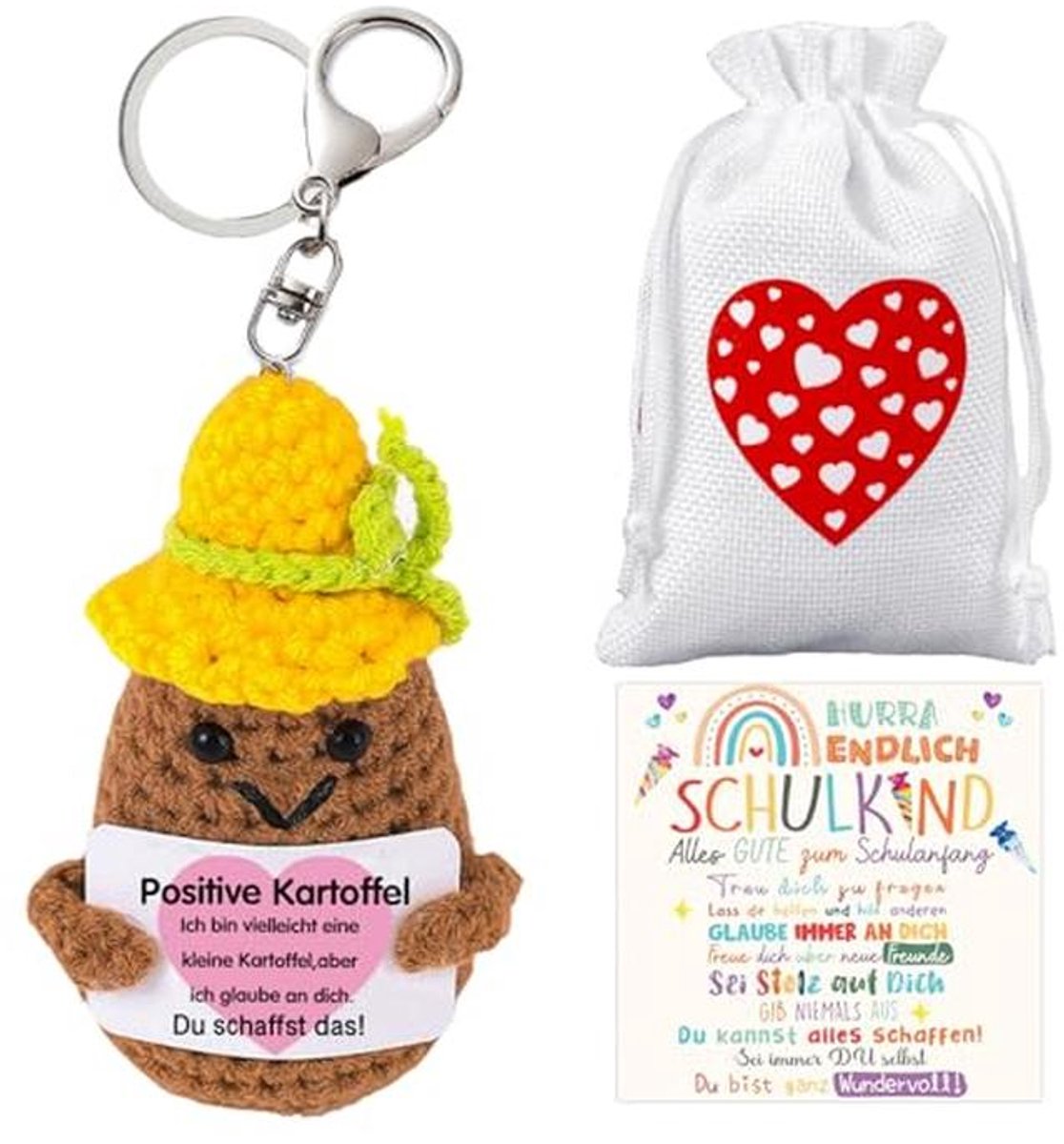 Cadeau voor Eerste Schooldag - Geluksbrenger en Zakknuffel voor Jongens en Meisjes