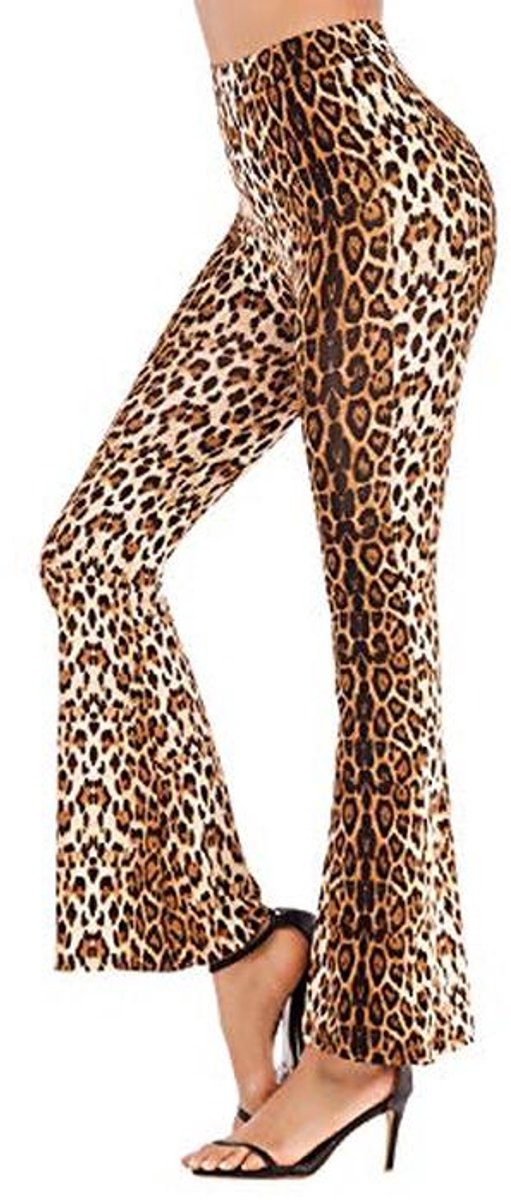 Damesbroek met Luipaardprint en Wijde Pijpen – Elegante Bootcut Yogabroek