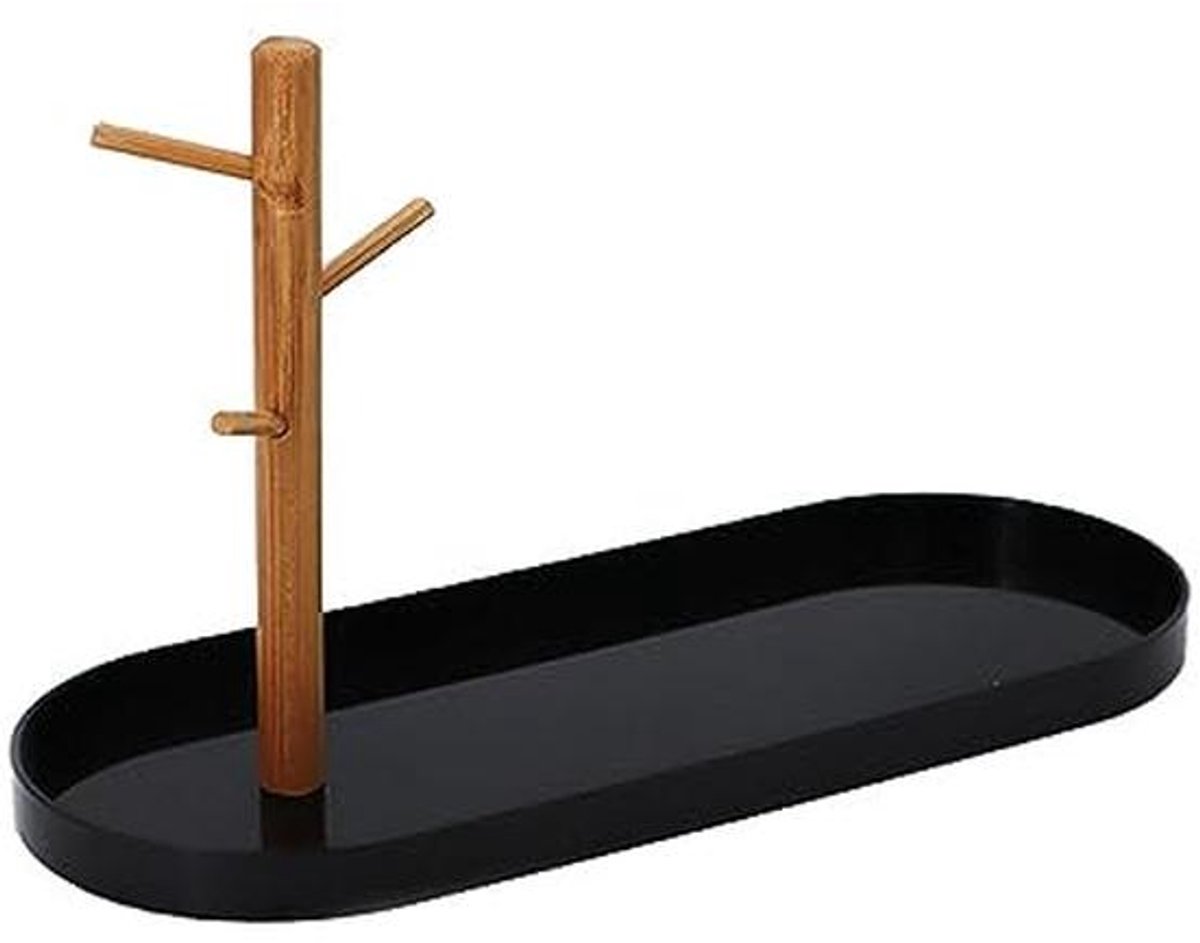 Multifunctionele Sleutelbak met Hout - 3-laags Hangende Organizer voor Sieraden en Accessoires