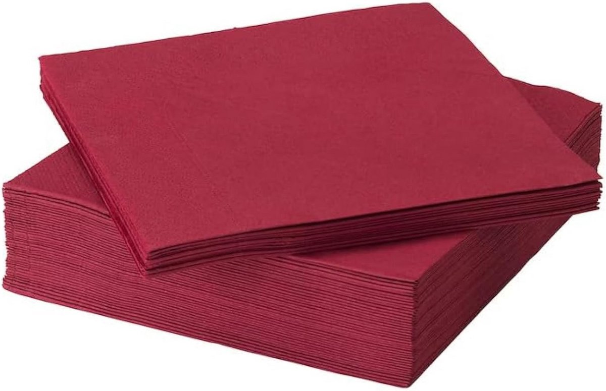 Papieren Servetten Rood 50 Stuks 40 x 40 cm