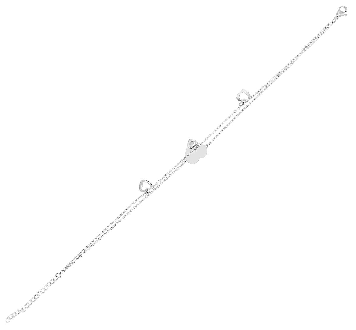 AKZENT Akzent dames voetsieraden Berfin roestvrij staal, hartvormige hanger, goudkleurig of zilverkleurig, 25+