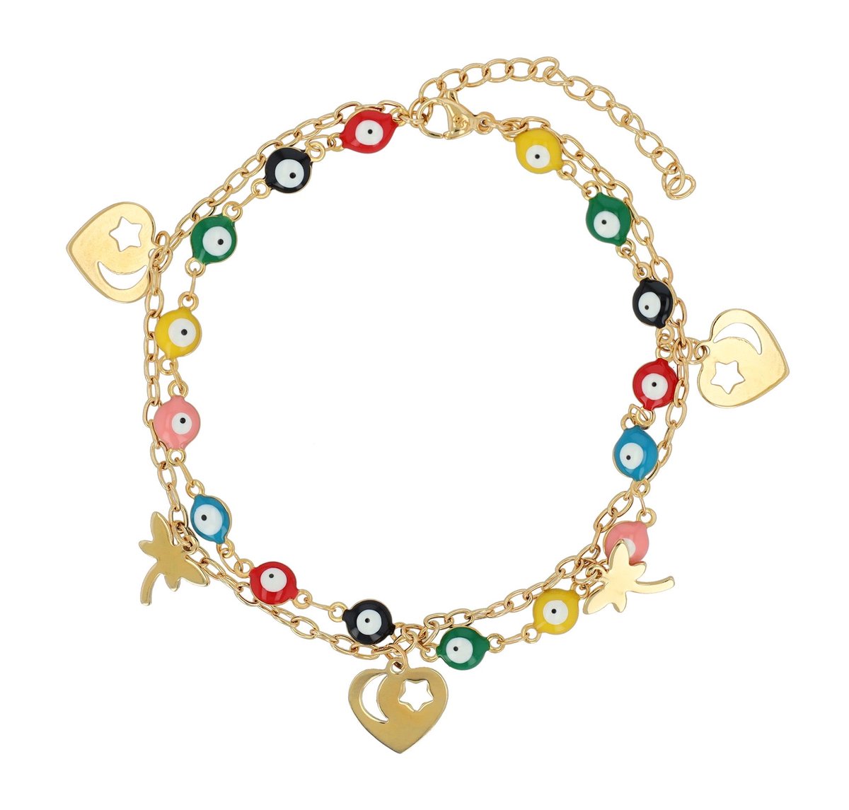 AKZENT Akzent dames voetsieraden Prisara accent enkelbandje "Prisara", roestvrij staal, twee rijen,