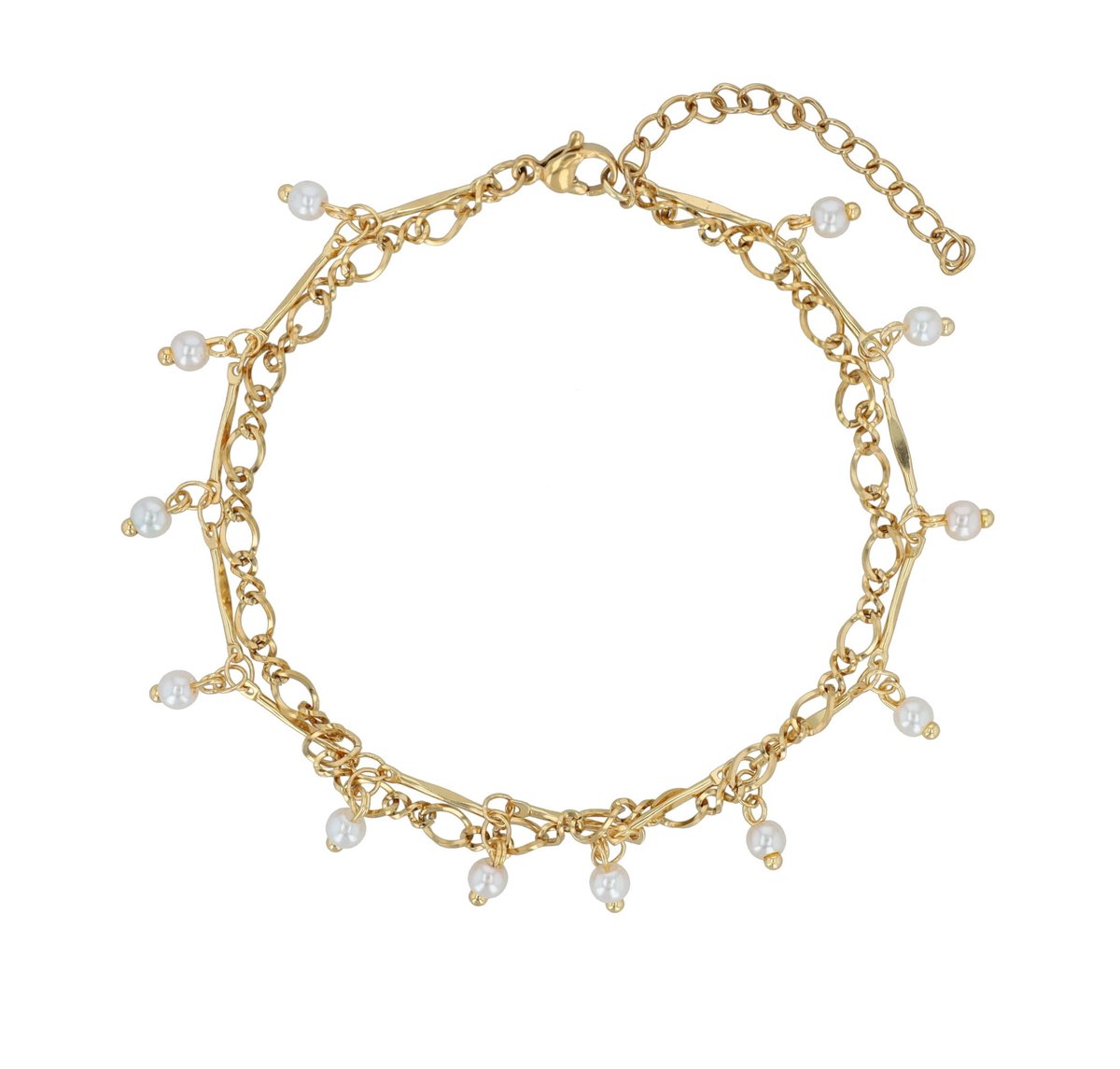 AKZENT Akzent dames voetsieraden Myrilla accent enkelbandje "Myrilla", roestvrij staal met kunstmatige parels,