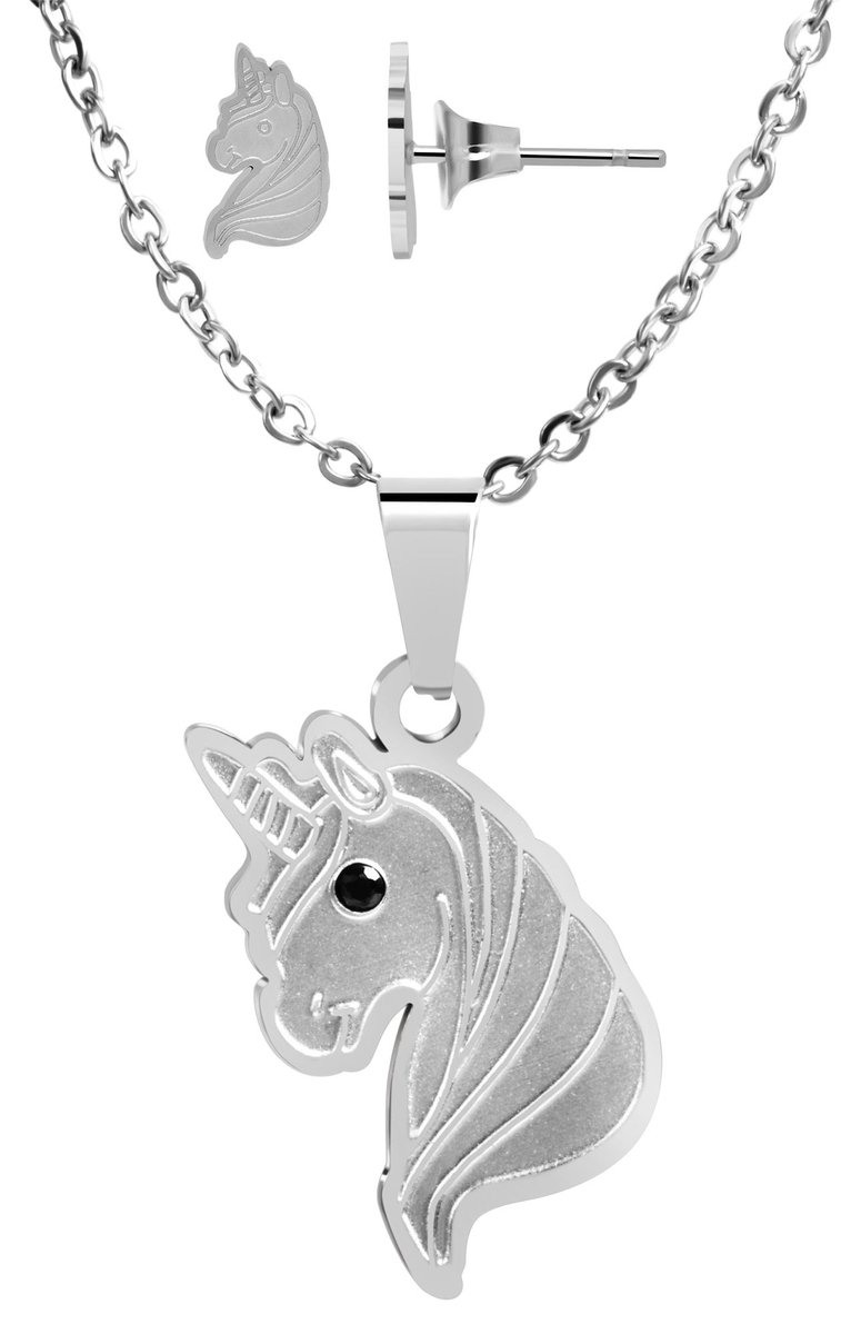 AKZENT Accent girl sieradenset Daffy accent sieradenset van roestvrij staal, ketting en oorbellen,
