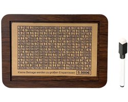 Spaarpot volwassenen - Spaarpot - Spaarpotten - Sparen met een doel - Van hout - Tot €5000 - Herbruikbaar - Jongen & Meisje - Must have voor grote spaarders!