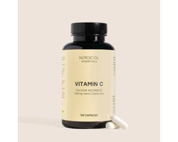 Nordic Oil© - Vitamine C Capsules - 120 Vegan Capsules - Niet-Zure Vitamine C voor Immuunsysteem & Stofwisseling - Glutenvrij, Lactosevrij, Suikervrij
