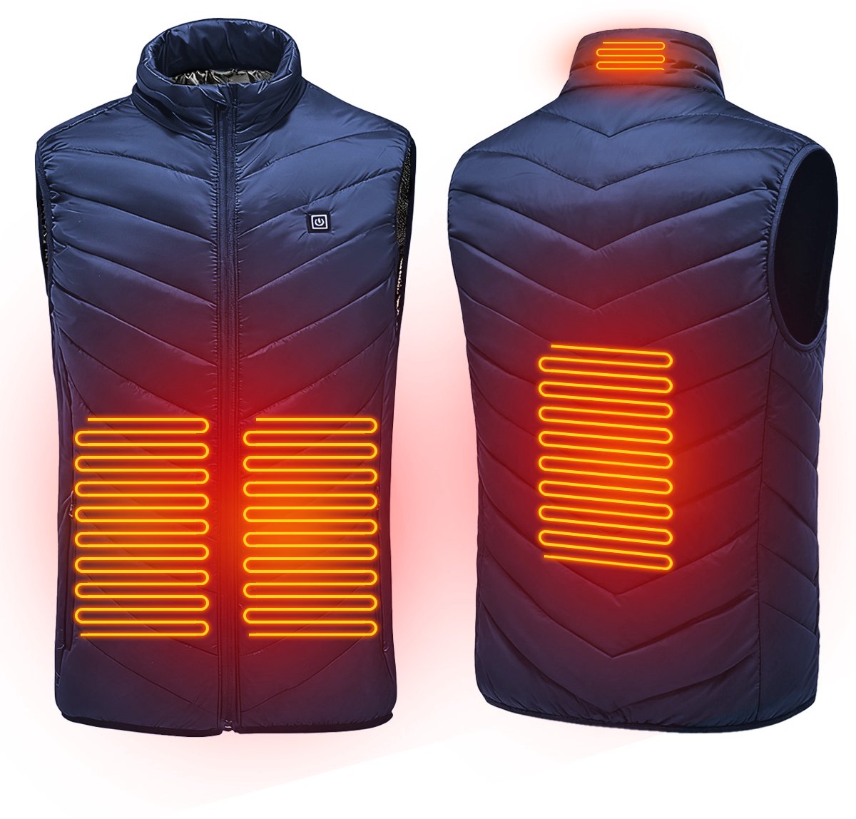 Verwarmd Vest Powerbank niet inbegrepen Usb-Verwarmde Jas Verwarmd Vest Voor Mannen En Vrouwen Wintervest Elektrische Warmte Met 7 Temperatuurinstellingen Verwarmde Jas Wasbare Kleding Geschikt Voor Buiten Motorrijden Blauw