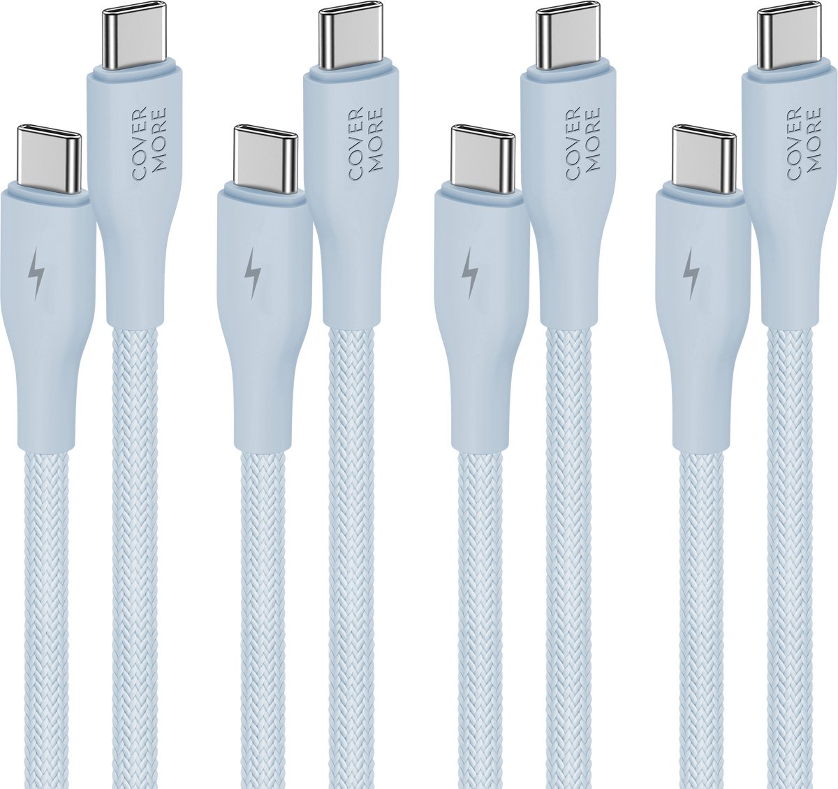 Usb-c naar usb-c kabel - Oplaadkabel - Laadkabel - Oplaadsnoer - 4 stuks - 1m - Blauw