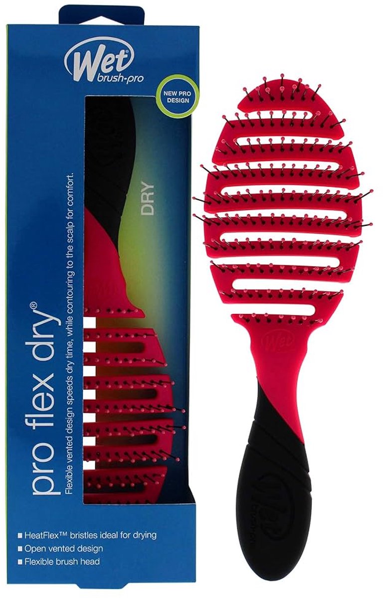 WetBrush PRO Flex Dry Haarborstel – Roze – Flexibele Borstel Voor Nat En Droog Haar – Vermindert Hittebeschadiging – Lichtgewicht & Comfortabel – IntelliFlex® Borstelharen – Ontwart Zonder Pijn – Voor Elk Haartype – Unisex - Modern Design