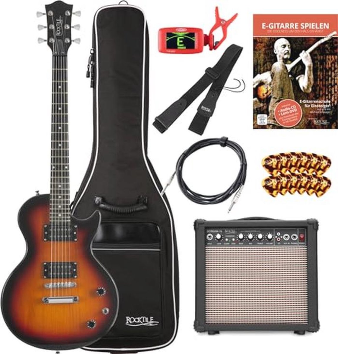 Elektrische Gitaar Starterset Sunburst - Ideaal voor Beginners