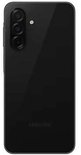 Zwarte Samsung Galaxy A26 5G, achterkant met drievoudige camera.