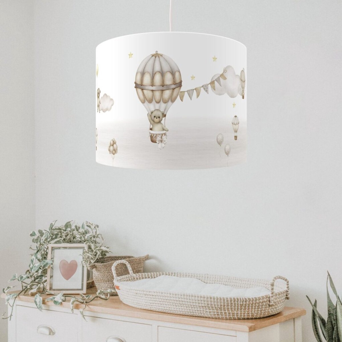 Hanglamp Beertjes luchtballon - babykamer - kinderkamer - lamp dieren - Kinderkameraccessoires - Babykameraccessoires - Bear balloon
