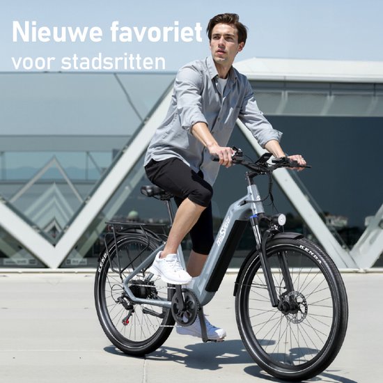 ONESPORT OT05 Elektrische Stadsfiets - Uitneembare 655Wh Accu - Tot 110 km Bereik - 27,5" - Shimano 7-Speed - Hydraulische Remmen - Grijs van ONESPORT — afbeelding 5