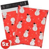 Kerstzakjes voor Cadeautjes - 26x33 cm - 5 stuks - Met plakstrip - Geschenkzakjes Kerst