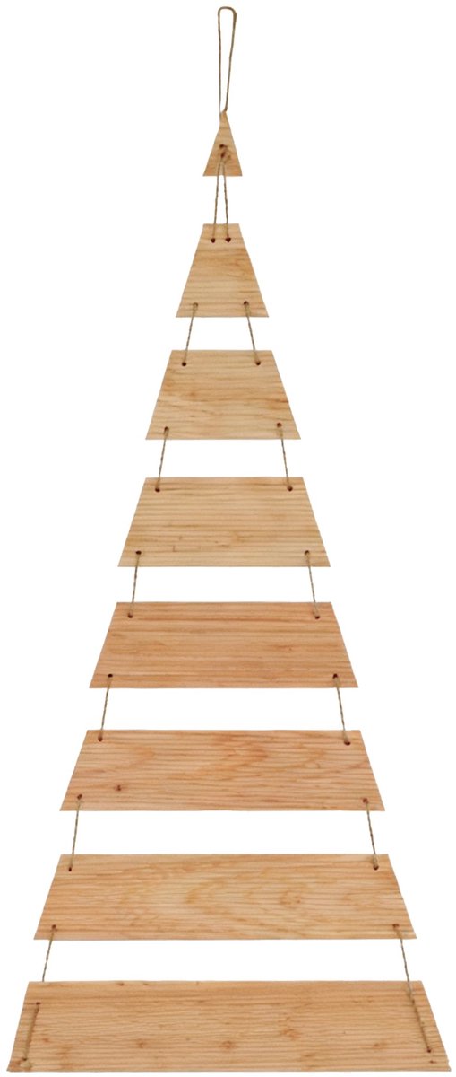 Houten hangende kerstboom DIY 46×100 cm – natuurlijke wanddecoratie – be4nature