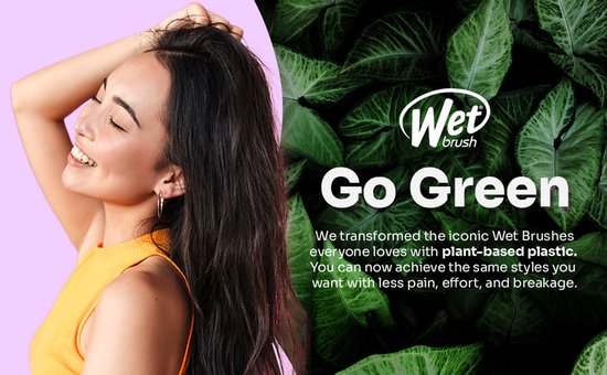WetBrush Go Green Speed Dry – Green - Sneldrogende Groene Haarborstel – Met Duurzame, Ecovriendelijke Materialen – Vermindert Haarbreuk & Frizz – Geschikt Voor Nat & Droog Haar – Ultra Zachte IntelliFlex® Haren – Voor Elk Haartype – Vegan & Duurzaam