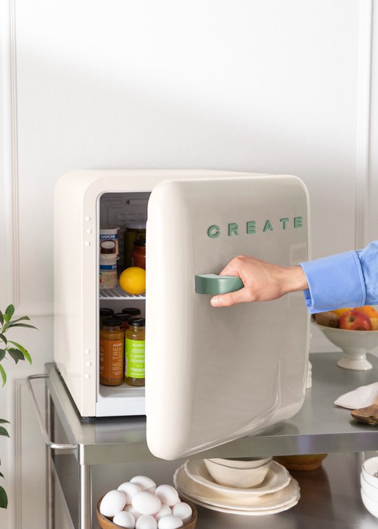 CREATE - Koelkast in retrostijl - Gebroken wit - Handvat Sage - FRIDGE RETRO 48L van create — afbeelding 5