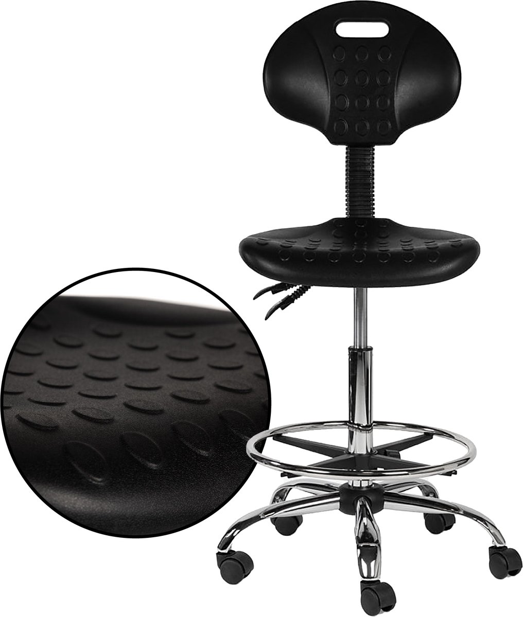 Werkstoel Standaard - Zithoogte: 50 t/m 68 centimeter / Voetring 40 cm (+20.00)