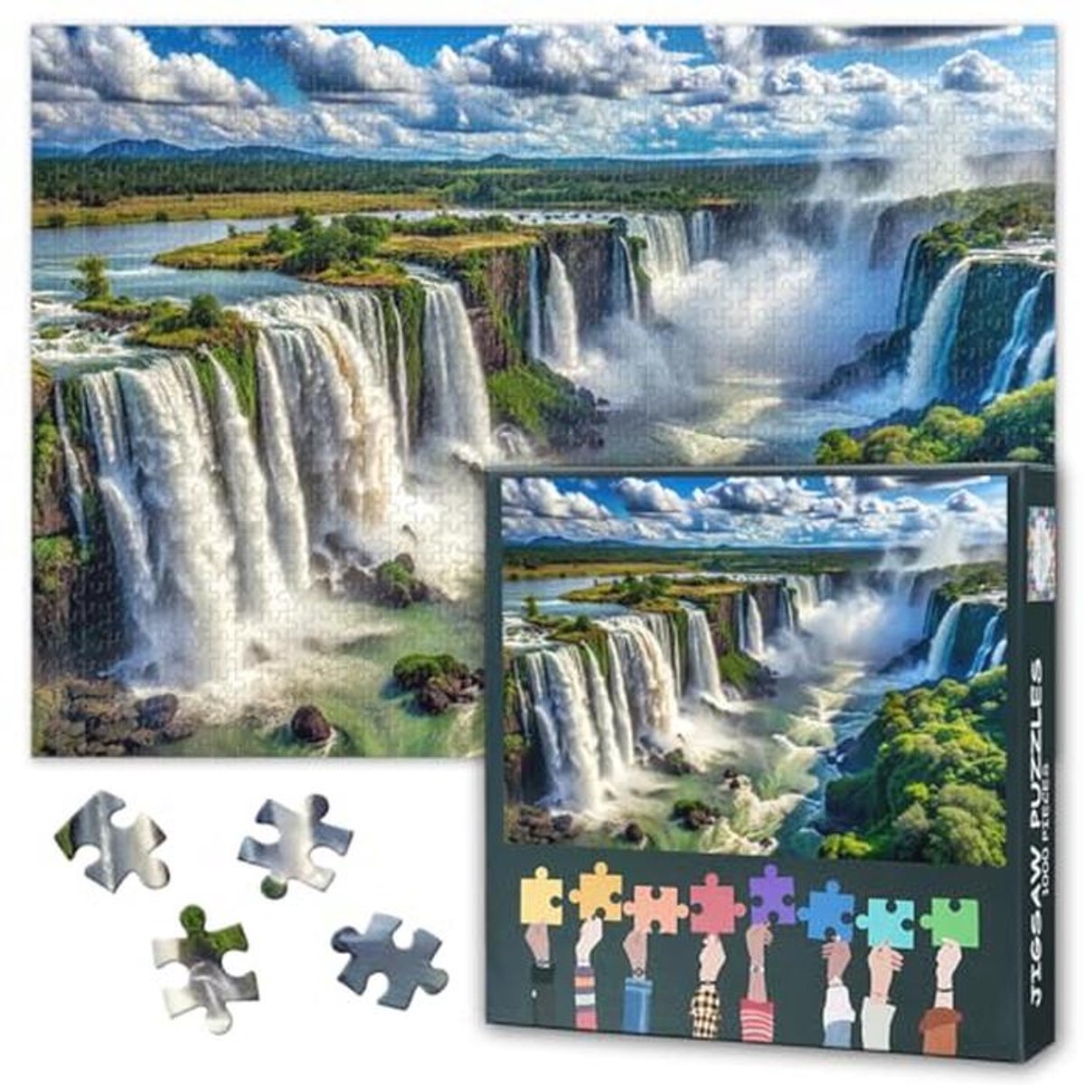 500 stukjes puzzel Iguazú-watervallen - Natuurwonder panorama - Wanddecoratie