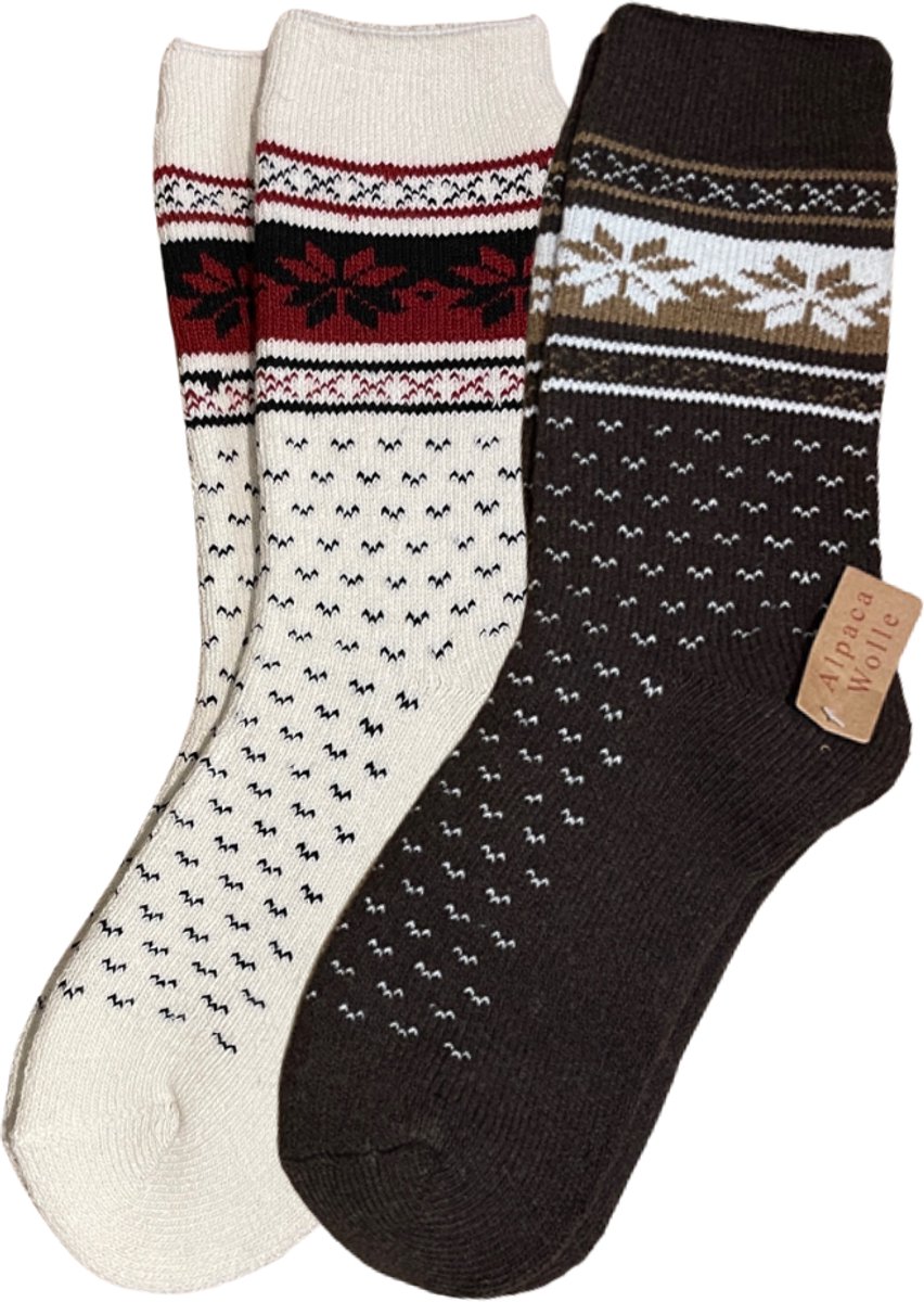 green-goose® Alpaca Herensokken - Wollen Sokken - 2 Paar - Grijs, Blauw - 100% Alpaca Wol - Maat 43-46 - Heerlijk Warm en Rekbaar