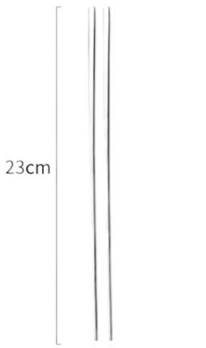 eetstokjes vaatwasserbestendig - chopsticks metaal - RVS - zilverkleurig – set 2 stuks - oDaani