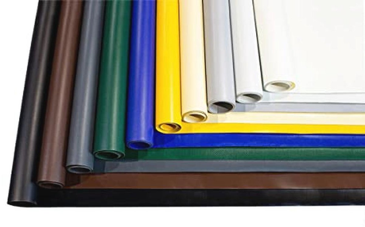 Zwaar PVC Afdekzeil 700 g/m² - Waterdicht, UV-Bestendig en Scheurvast voor Tuin, Industrie en Transport (Lichtgrijs, 2,5m x 5m)