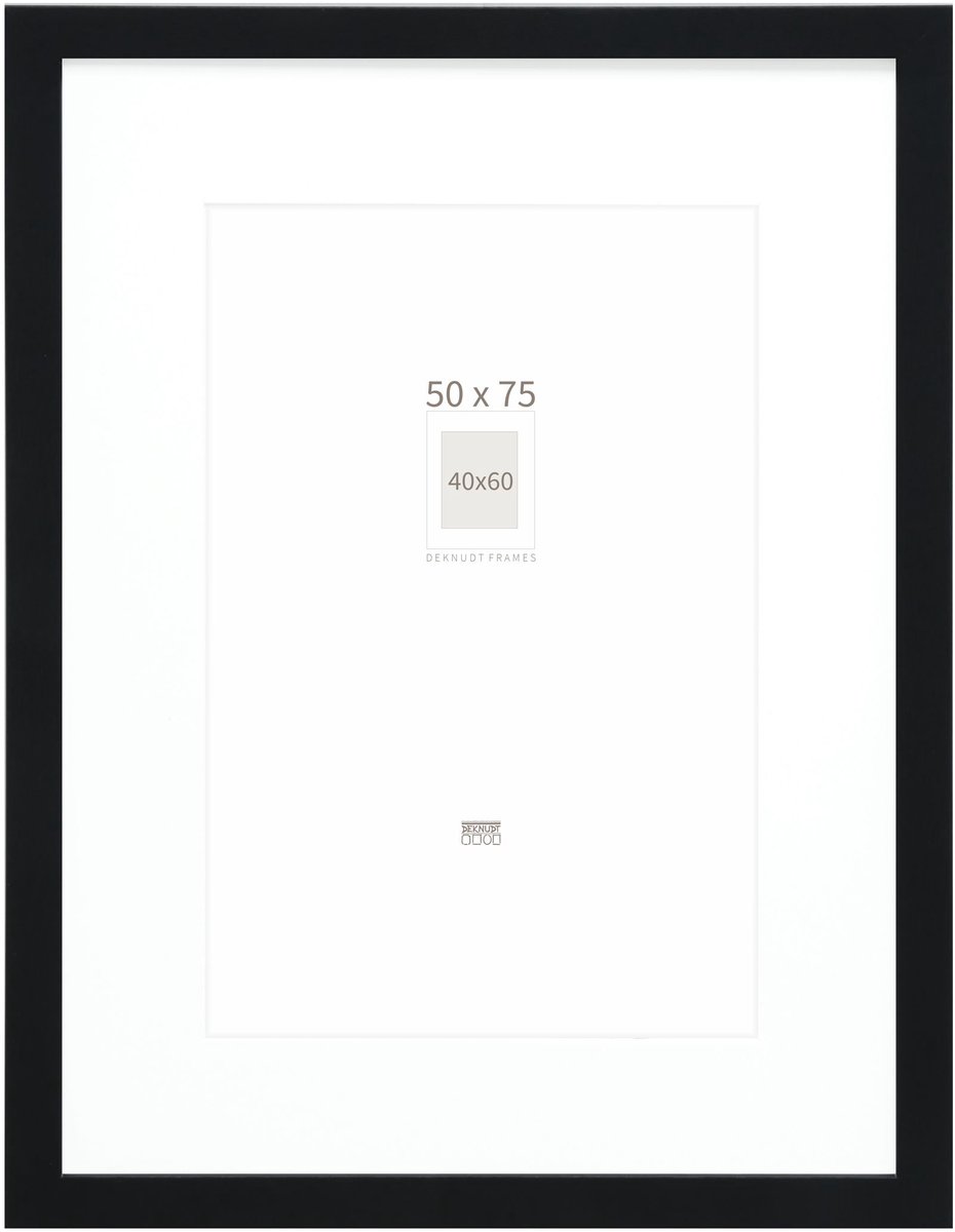 Deknudt Frames fotolijst - zwart met passe-partout - 40x60 / 50x75 cm