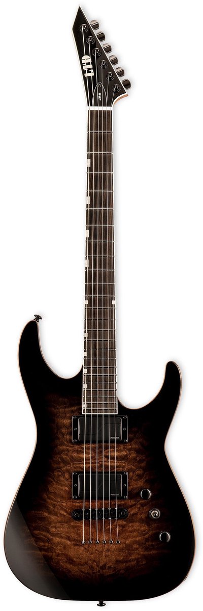 ESP LTD Josh Middleton Signature JM-II Black Shadow Brown Burst elektrische gitaar met koffer