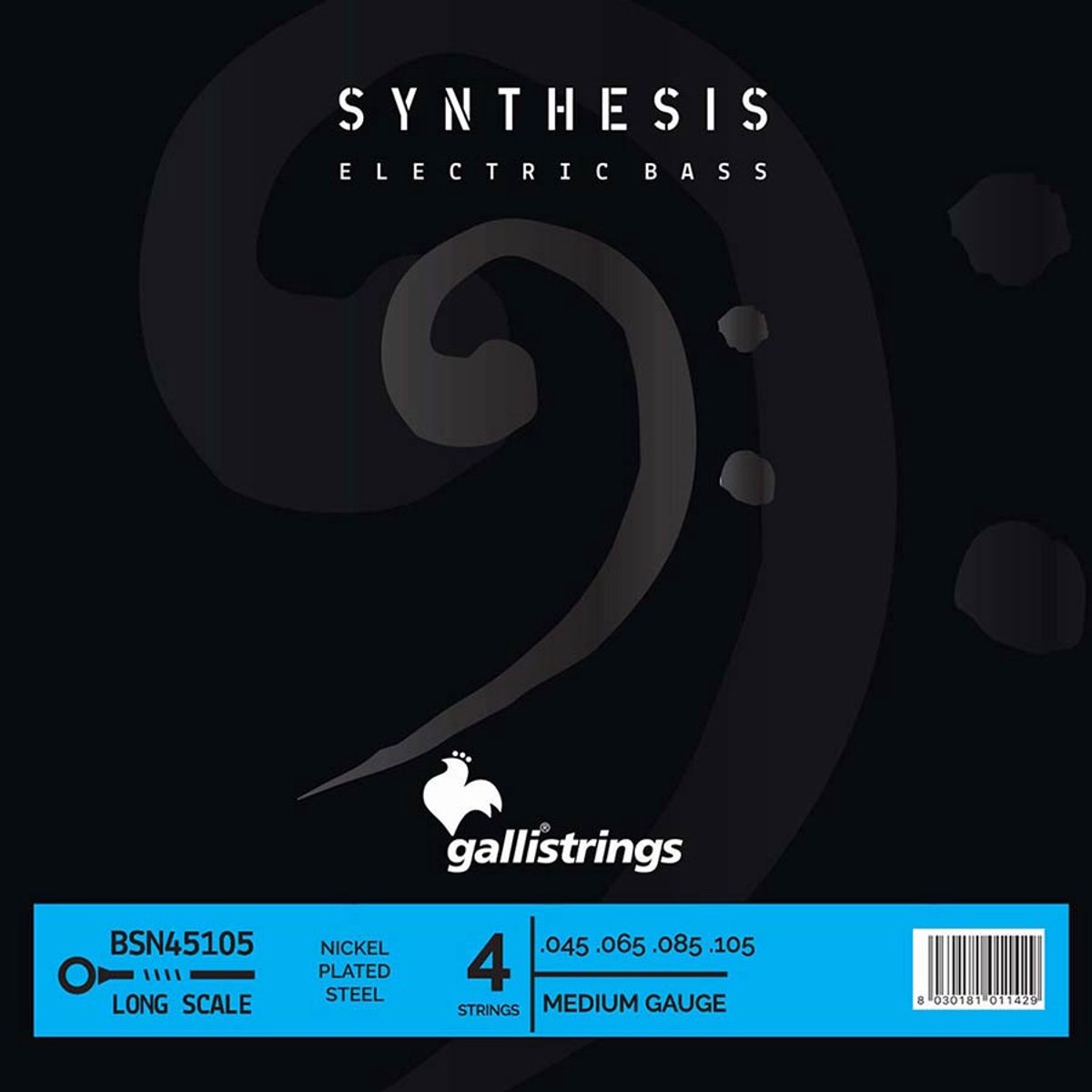 Snarenset basgitaar - Galli BSN-45105 Synthesis - Nikkel/staal dubbelwinding - 45-105 - Medium