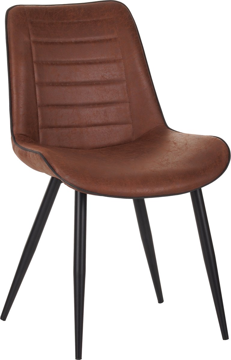 Colenis New Manila Eetkamerstoel - Set Van 4 - Bruin - Microfiber - Design