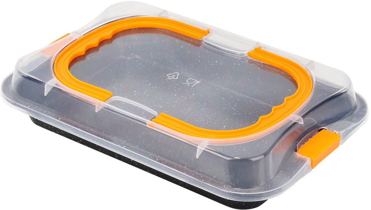 Bakvorm Graniet met Deksel 36x23x4,5 cm - Springvorm - Vorm voor Bakken - Taartvorm - Bakplaat – foto 4