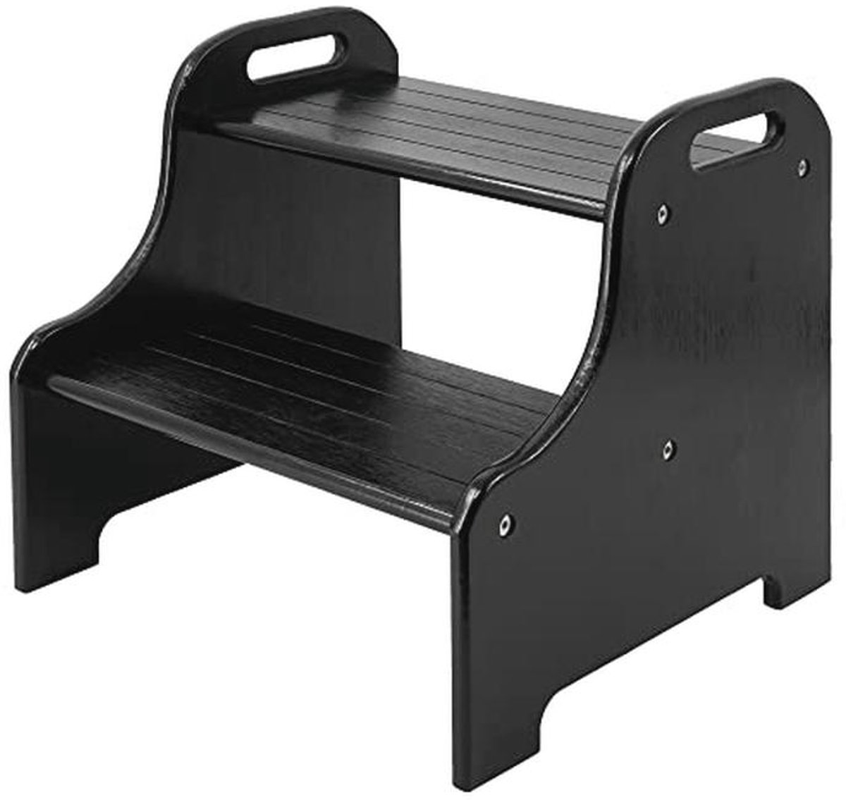 Bamboe 2-traps Opstapje met Antislip Trappen en Handgrepen