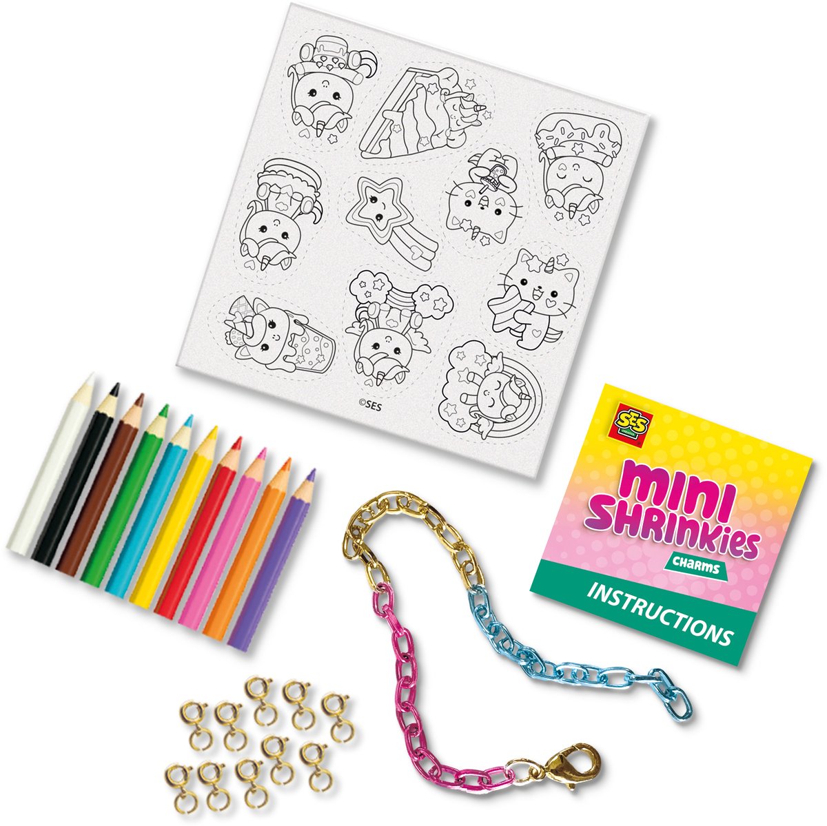 SES Creative Mini Shrinkies Charms - Unicorn Sweeties - Voor Meisjes vanaf 5 Jaar - Krimpfolie - Armbandjes Maken - Schoencadeautjes Sinterklaas — cadeau in Hobby - foto 5