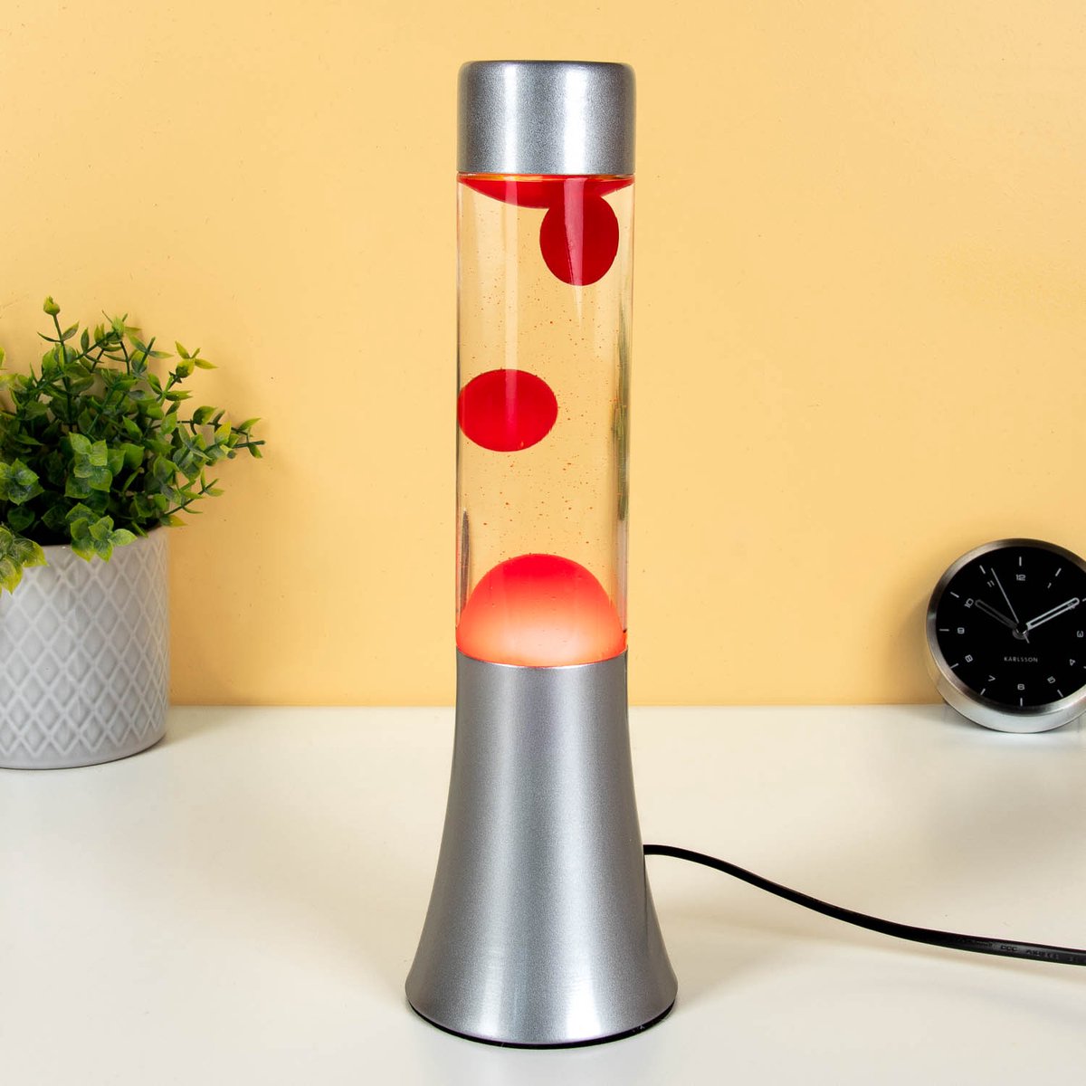 Fisura - Lavalamp - Mini - Rood - 9x9x31cm