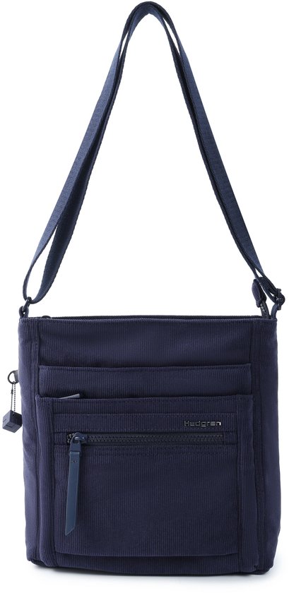 Hedgren ORVA – Sac bandoulière avec protection RFID – Déperlant – Léger – Velours Peacoat Blue