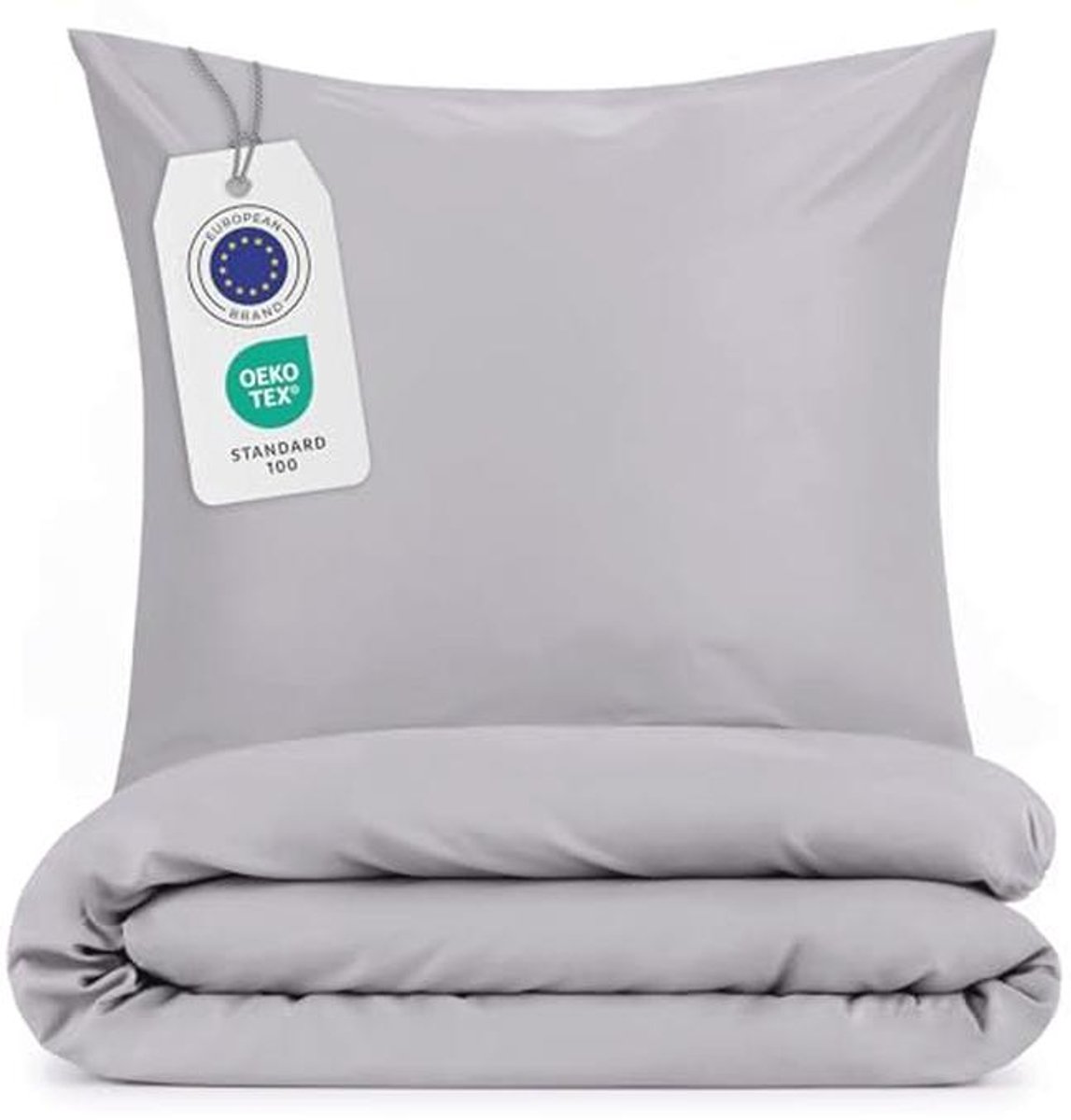 Beddenset 140 x 200 cm met Hoofdkussen 40 x 80 cm - Superzachte Dekbedovertrekset, Grijs
